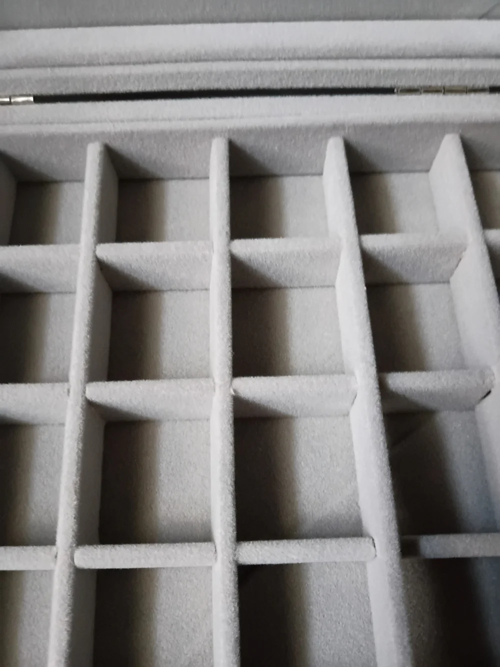 Gray Jewelry Organizer Box with Clear Window Lid